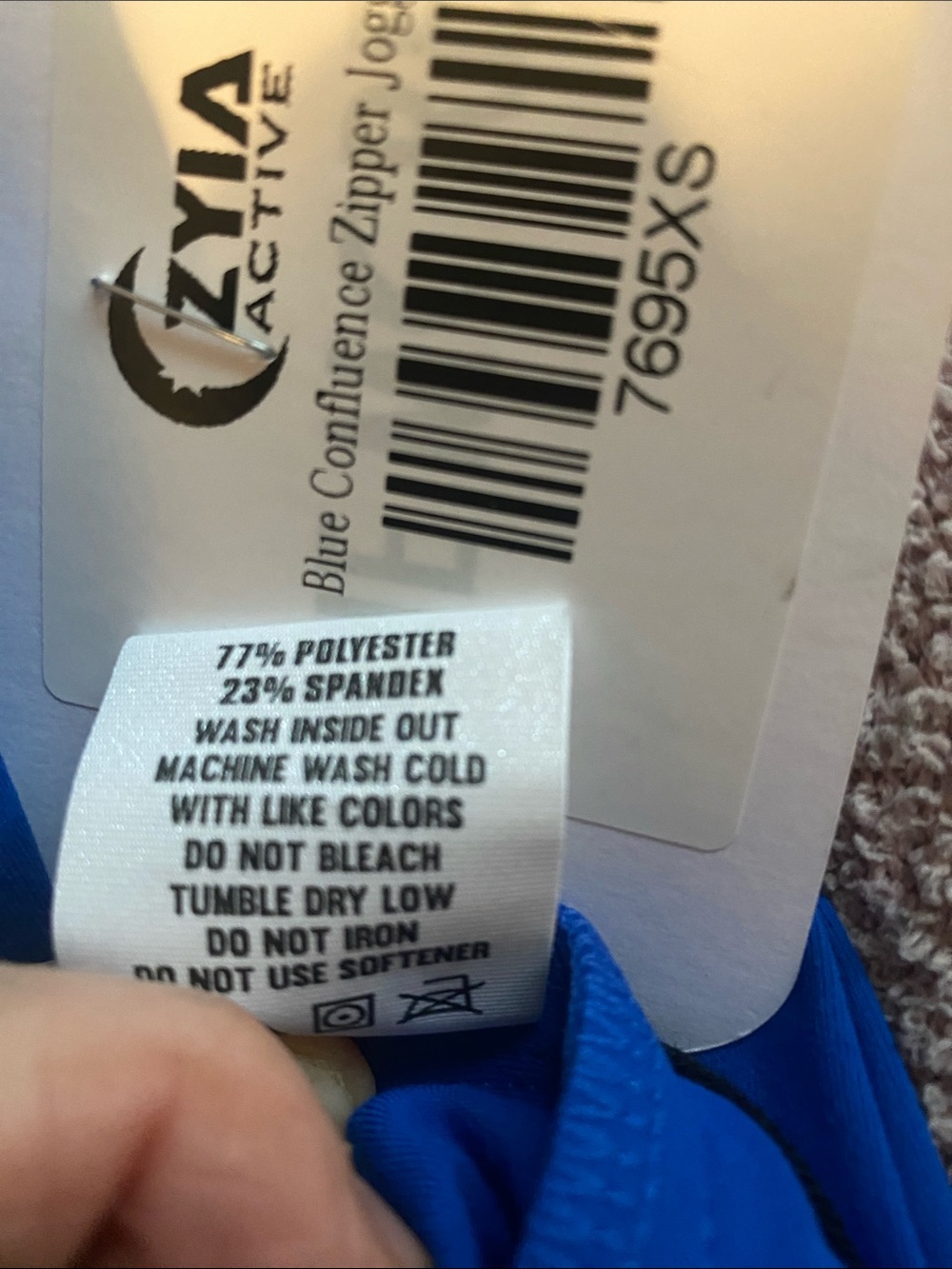 Zyia active blue confluence zipper Hoover pants NWT - Picture 5 of 6